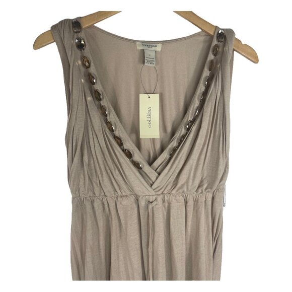 VERTIGO PARIS Dress Mini V Neck Beads Sleeveless Women Large NEW Sexy Party - Picture 2 of 6